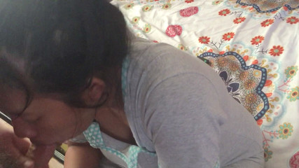 Indonesian Maid Sucks Her Boss's White Cock