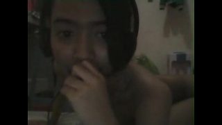 Hot indonesian girl isti almania cam sex with her BF in skype cam part 1
