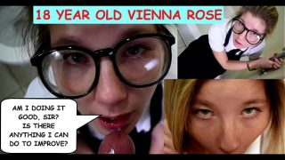 “Am I doing it good, sir? Is there anything I can do to improve?” 18 year old Vienna rose talks dirty and sucks dirty old Man Joe Jon’s cock